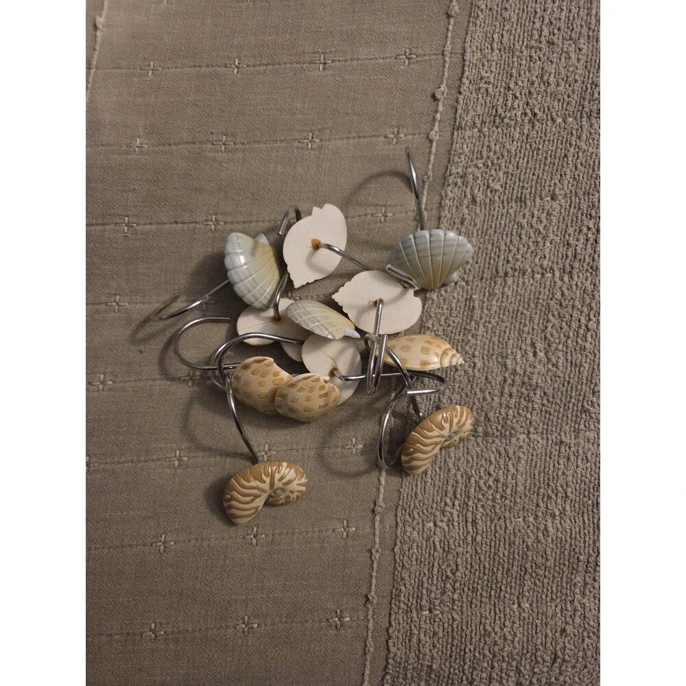 Seashell Shower Curtain Hooks